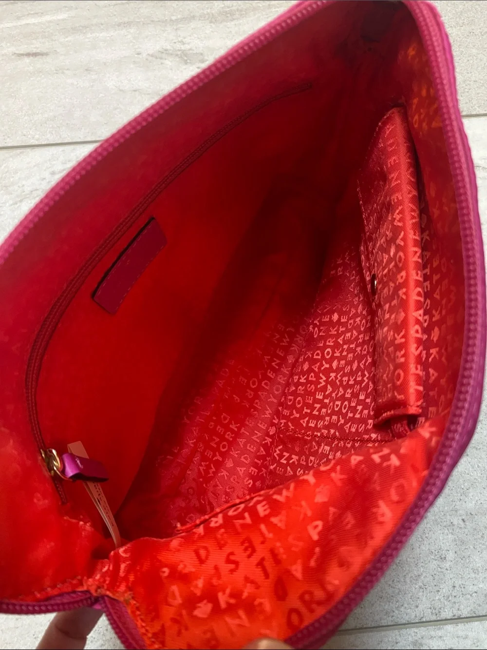 kate spade Baubles Jewelry and Cosmetic Pouch in Hot Pink